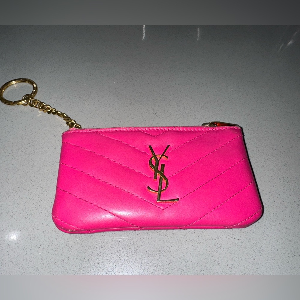 Pink Saint Laurent YSL Coin Pouch (Used) - STT403182